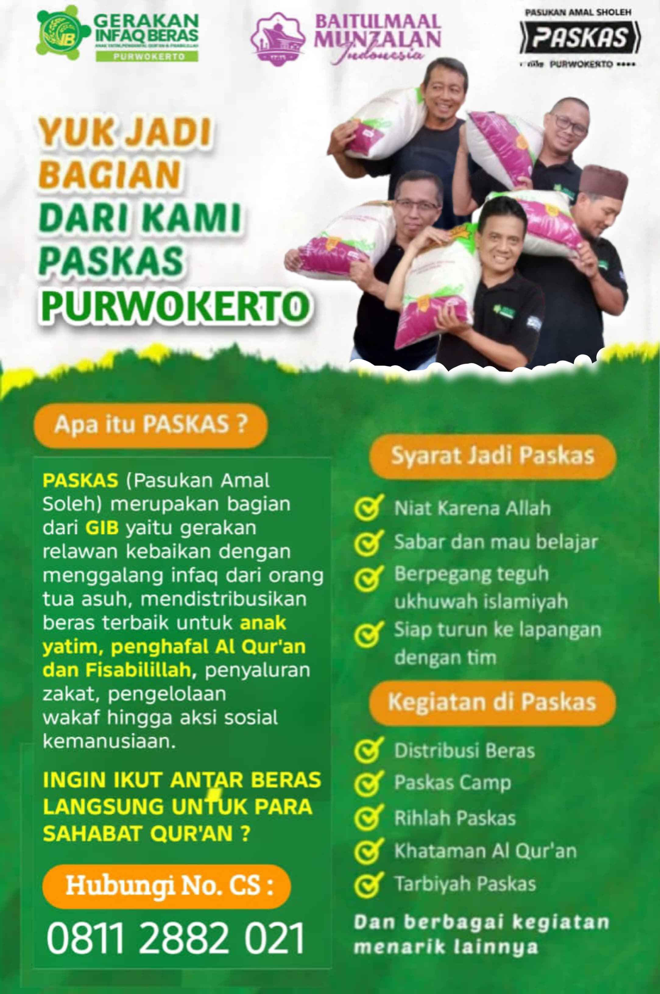 Poster ajakan menjadi bagian dari PASKAS Purwokerto